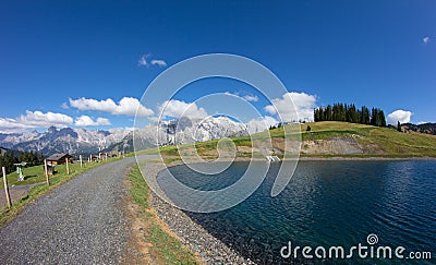 Water Reservoir Lake At BÃ¼rgl Alm In Dienten Am HochkÃ¶nig In Salzburg Austria Stock Photo