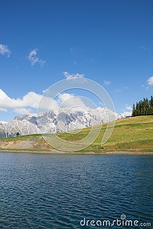 Water Reservoir Lake At BÃ¼rgl Alm In Dienten Am HochkÃ¶nig In Salzburg Austria Stock Photo