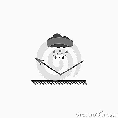 Water resistant coating icon. Waterproof material. Repelling surface. Rain icon. Vector Vector Illustration