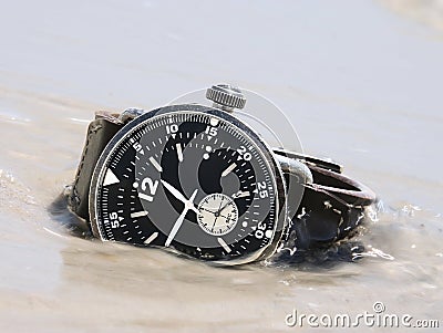 Water resistant watch Stock Photo