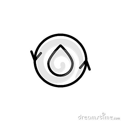 water, revers, circle icon. Simple thin line, outline illustration of water icons for UI and UX, website or mobile application Cartoon Illustration