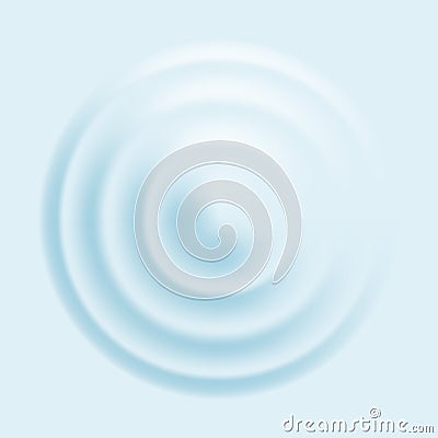 Water ripple effect top view. Realistic caustic drop or sound wave splash effect, concentric circles in puddle. Vector Vector Illustration