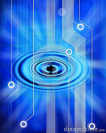 Water Ripple Technology Network Background Stock Photo