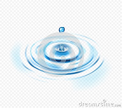 Water Ripple Transparent Concept Vector Illustration