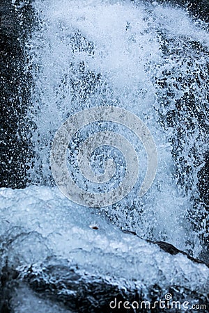 Water and rocks and ice Stock Photo