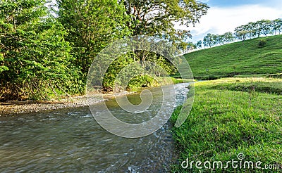 Small river and landscape Stock Photo