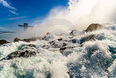 Water rushing over Niagara Falls Stock Photo