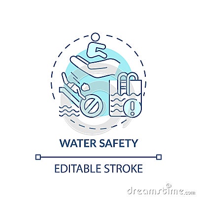 Water safety turquoise concept icon Cartoon Illustration