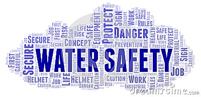 Water Safety word cloud. Stock Photo