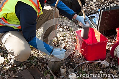 Water Sampling Stock Photo