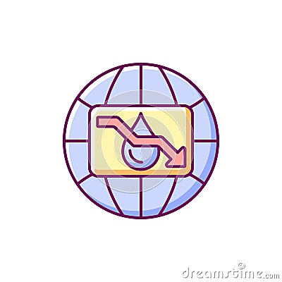 Water scarcity RGB color icon Vector Illustration