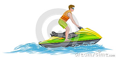 Water scooter Vector Illustration