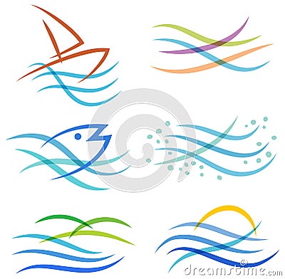 Water Sea Logo Vector Illustration