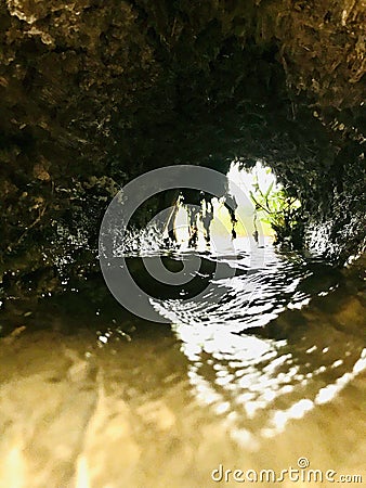 The water-sending cave in Kubura. Wakkada. Beautiful Sri Lanka. Stock Photo