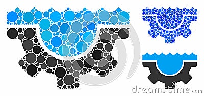 Water service gear Composition Icon of Circle Dots Stock Photo