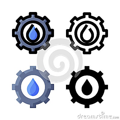 Water Settings Icon Set Logo Vector Illustration Vector Illustration