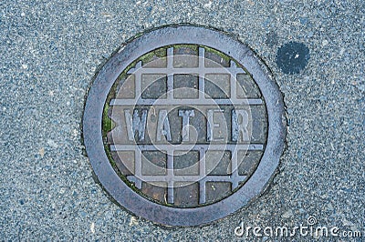 Water sidewalk cover Stock Photo