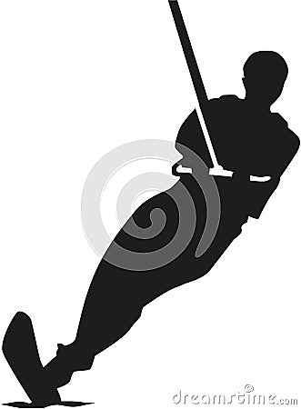 Water skiing silhouette Vector Illustration