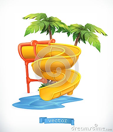 Water slide 3d vector icon Vector Illustration