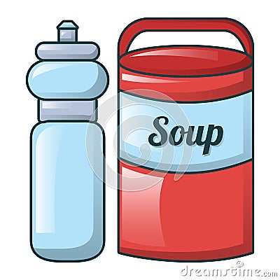 Water soup icon, cartoon style Vector Illustration