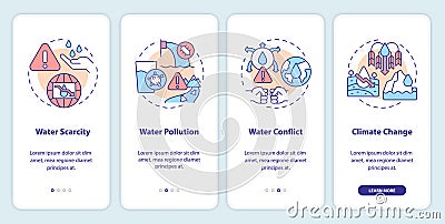 Water source threats onboarding mobile app screen Stock Photo