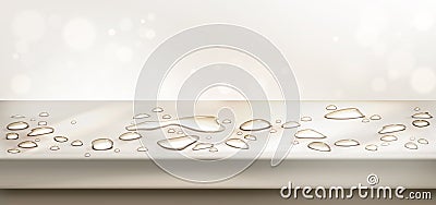 Water spills on table top perspective view Vector Illustration