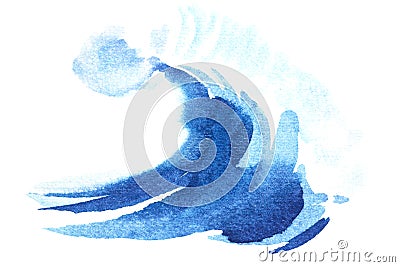 Water splash blue wave wavy symbol watecolor Stock Photo