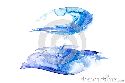 Water splash blue wave wavy symbol watecolor Stock Photo