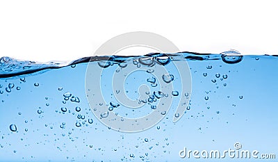 Water splash with bubbles of air Stock Photo