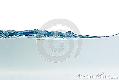 Water splash with bubbles of air, isolated on the white background Stock Photo