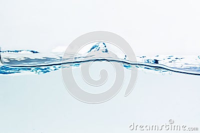 Water splash with bubbles of air, isolated on the white background Stock Photo