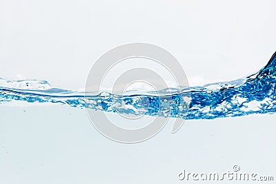 Water splash with bubbles of air, isolated on the white background Stock Photo