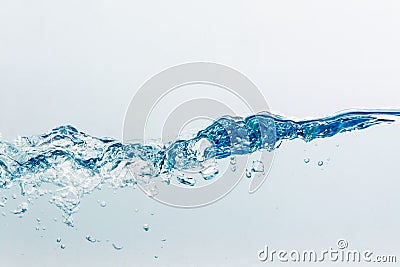 Water splash with bubbles of air, isolated on the white background Stock Photo