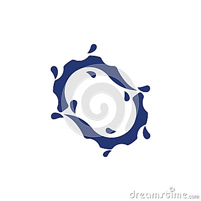 Water splash circle machine shape logo Vector Illustration