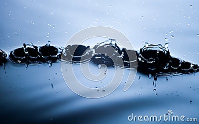 Water splash close up with drops, fresh liquid Stock Photo