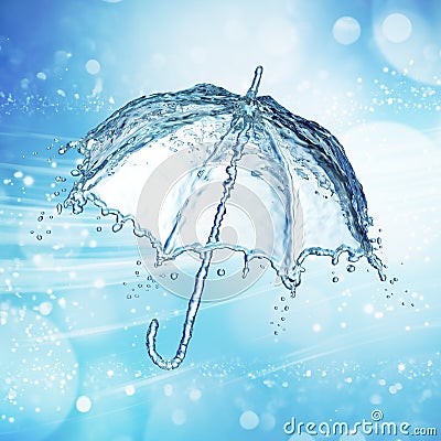 Water splash in the form of a umbrella. Stock Photo