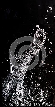 Water splash in glass. Stock Photo