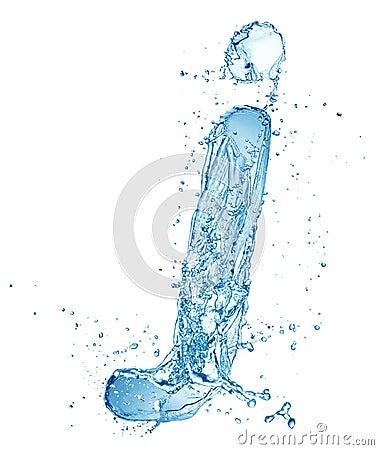 Water splash letter j italic type Stock Photo