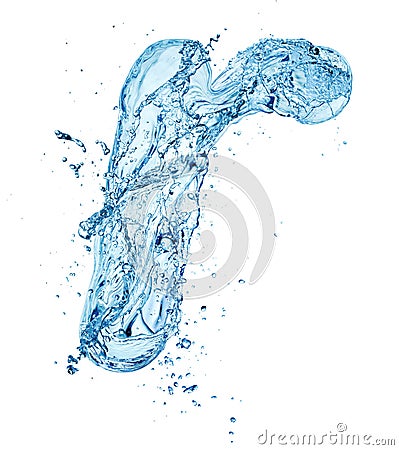 Water splash letter r italic type Stock Photo