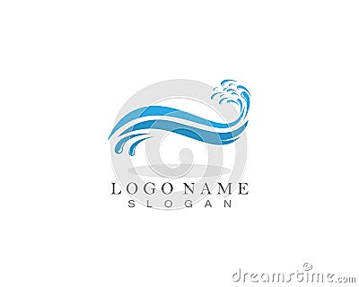 Water splash ocean company logo vector Vector Illustration