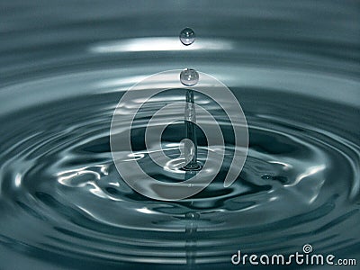 Water splash - ripples, spike and droplets in air Stock Photo