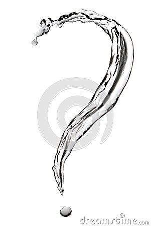 Water splash in shape of question sign Stock Photo