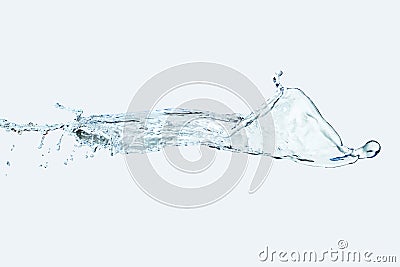 Water Splash spray isolate On light blue Background vertical Stock Photo
