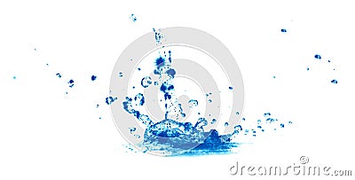 Water splash on white background with ripple and reflection. - Image Stock Photo