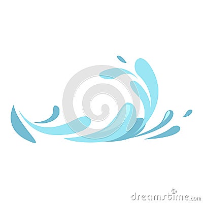 Water splashes collection blue waves wavy symbols Vector Illustration