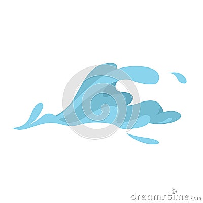 Water splashes collection blue waves wavy symbols Vector Illustration