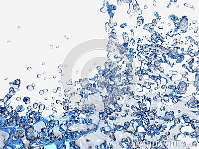 Water splashes on white Stock Photo