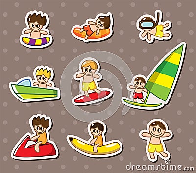 Water sport stickers Vector Illustration