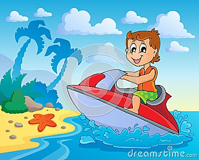 Water sport theme image 4 Vector Illustration