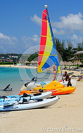 Water sports on a carribean beach Editorial Stock Photo